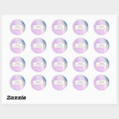 Sticker Rond Aquarelle moderne Blau Pink Gold (Feuille)