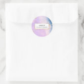Sticker Rond Aquarelle moderne Blau Pink Gold (Sac)