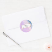 Sticker Rond Aquarelle moderne Blau Pink Gold (Enveloppe)
