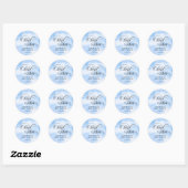 Sticker Rond Aquarelle moderne Blue Cloud Neuf Baby shower (Feuille)