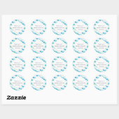 Sticker Rond Aquarelle moderne Boho Iris Blue Abstrait (Feuille)