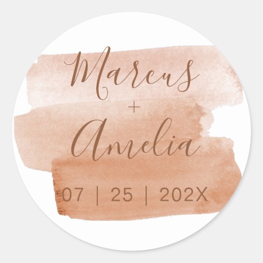 Sticker Rond Aquarelle moderne Brushstroke Minimaliste (Devant)