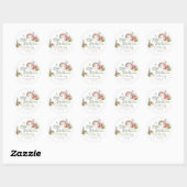 Sticker Rond Aquarelle moderne Champignons Baby shower Faveurs (Feuille)