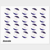 Sticker Rond Aquarelle moderne Deep Blue Agate Merci (Feuille)