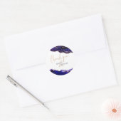 Sticker Rond Aquarelle moderne Deep Blue Agate Merci (Enveloppe)