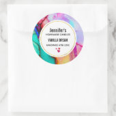 Sticker Rond Aquarelle moderne en marbre Abstrait (Sac)
