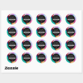 Sticker Rond Aquarelle moderne en marbre Abstrait (Feuille)