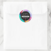 Sticker Rond Aquarelle moderne en marbre Abstrait (Sac)