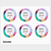 Sticker Rond Aquarelle moderne en marbre Abstrait (Feuille)