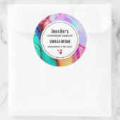 Sticker Rond Aquarelle moderne en marbre Abstrait (Sac)