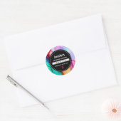 Sticker Rond Aquarelle moderne en marbre Abstrait (Enveloppe)
