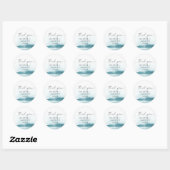 Sticker Rond Aquarelle moderne | Faveur de mariage Turquoise Me (Feuille)