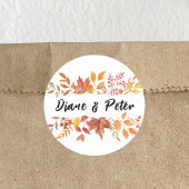 Sticker Rond Aquarelle moderne Floral Custom Wedding