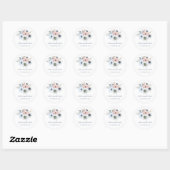 Sticker Rond Aquarelle Moderne Floral Élégant Mariage d'anémone (Feuille)