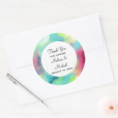 Sticker Rond Aquarelle moderne Green & Red Space Nebula (Enveloppe)