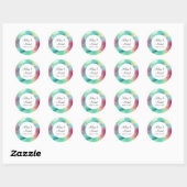 Sticker Rond Aquarelle moderne Green & Red Space Nebula (Feuille)