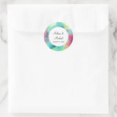 Sticker Rond Aquarelle moderne Green & Red Space Nebula (Sac)