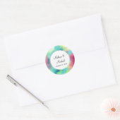 Sticker Rond Aquarelle moderne Green & Red Space Nebula (Enveloppe)