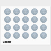 Sticker Rond Aquarelle moderne Mariage Dusty Blue ID816 (Feuille)