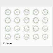 Sticker Rond Aquarelle moderne olivier branche mariage (Feuille)