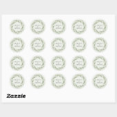 Sticker Rond Aquarelle moderne olivier branche mariage (Feuille)