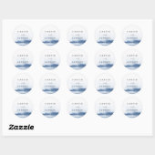 Sticker Rond Aquarelle moderne | Phoques Mariages bleus (Feuille)