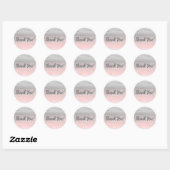 Sticker Rond Aquarelle moderne rose et gris brillant Ombre (Feuille)