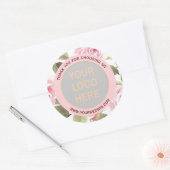 Sticker Rond Aquarelle moderne rose floral votre logo (Enveloppe)