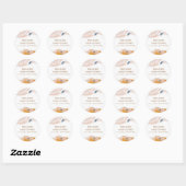 Sticker Rond Aquarelle moderne rustique Baby shower Abstrait (Feuille)