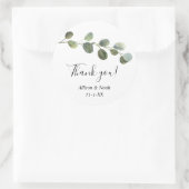 Sticker Rond Aquarelle moderne simple de verdure d'eucalyptus (Sac)