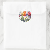 Sticker Rond Aquarelle moderne Tulip Bold (Sac)