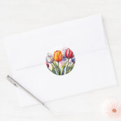 Sticker Rond Aquarelle moderne Tulip Bold (Enveloppe)