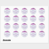 Sticker Rond Aquarelle moderne violet violet Merci mauve violet (Feuille)