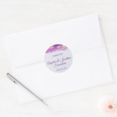 Sticker Rond Aquarelle moderne violet violet Merci mauve violet (Enveloppe)