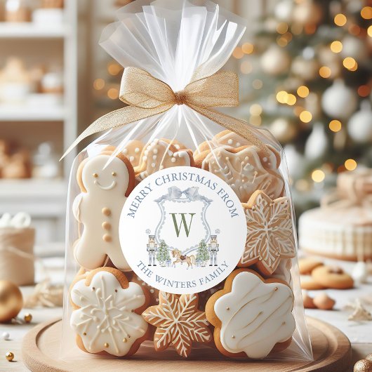 Sticker Rond Aquarelle Monogramme Cimier