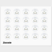 Sticker Rond Aquarelle Monogramme Cimier (Feuille)