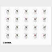 Sticker Rond Aquarelle Monstera Feuille de verdure Mariage Boda (Feuille)