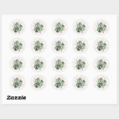 Sticker Rond Aquarelle Monstera Feuilles (Feuille)