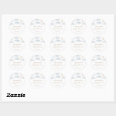 Sticker Rond Aquarelle Moon Stars Baby shower (Feuille)