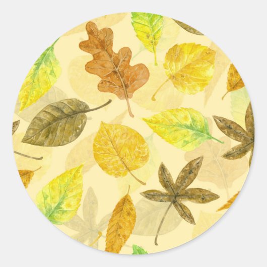 Sticker Rond Aquarelle motif d'automne 2 (Devant)