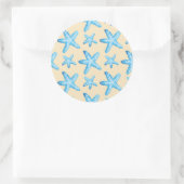 Sticker Rond Aquarelle Motif de poisson étoilé bleu (Sac)