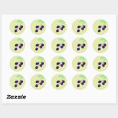 Sticker Rond Aquarelle Mûre Violette Botanique (Feuille)