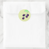 Sticker Rond Aquarelle Mûre Violette Botanique (Sac)