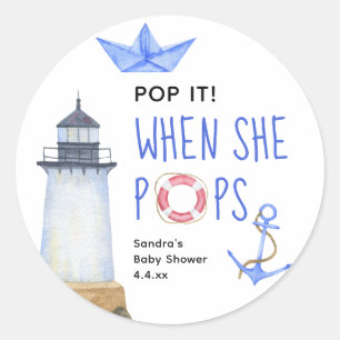 Sticker Rond Aquarelle nautique - quand elle popote