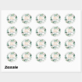 Sticker Rond Aquarelle neutre Mariage floral cadre de verdure (Feuille)