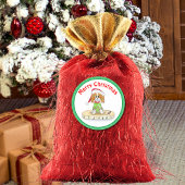 Sticker Rond Aquarelle Noël Cavalier King Charles Spaniel