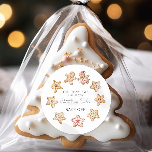 Sticker Rond Aquarelle Noël Cookie Bake Off Favoriser