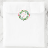 Sticker Rond Aquarelle Noël Vacances Wreath Cookie Exchang (Sac)