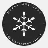 Sticker Rond Aquarelle noire et flacon blanc | Noël (Devant)