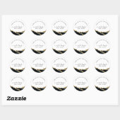 Sticker Rond Aquarelle Noire Et Or (Feuille)